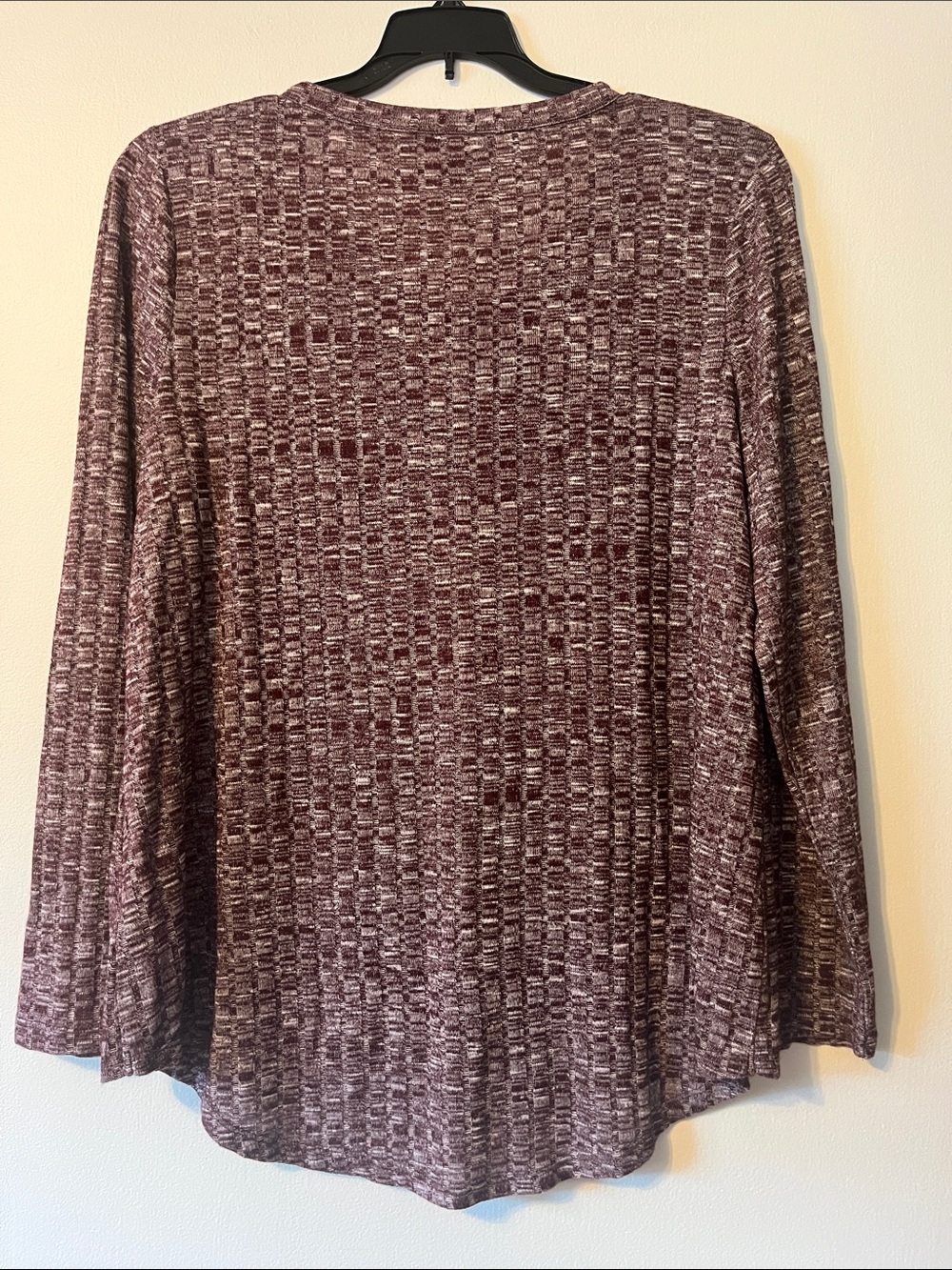 Rock & Republic Plum Heather Lace-Up Long Sleeve Top - Picture 3 of 3